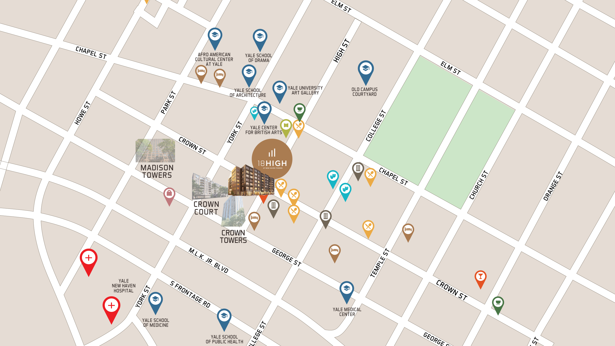 18 High At New Haven Towers Luxury Apartments Near Yale